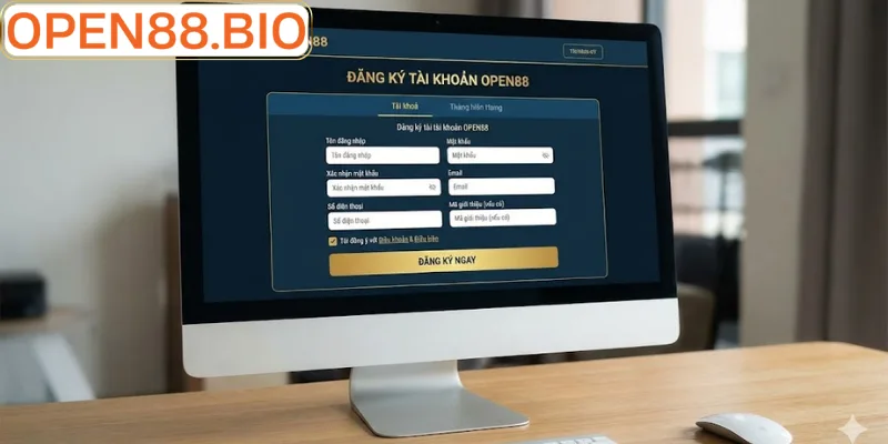 Hướng Dẫn Đăng Ký Open88 Chi Tiết 2026 Giao diện biểu mẫu đăng ký Open88 trên máy tính