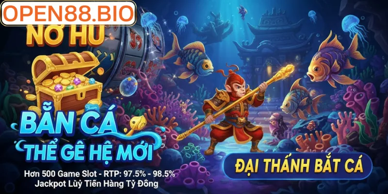 Giới Thiệu Open88: Nhà Cái Cá Cược Trực Tuyến Mới 2026 Sảnh game được ưa thích bắn cá và nổ hũ