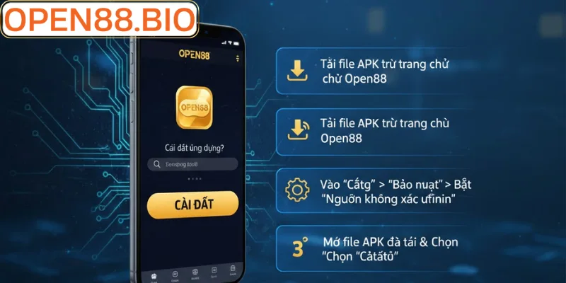 Hướng Dẫn Tải App Open88: Cá Cược Mượt Mà 2026 Giao diện tải app Open88 chính thức trên smartphone